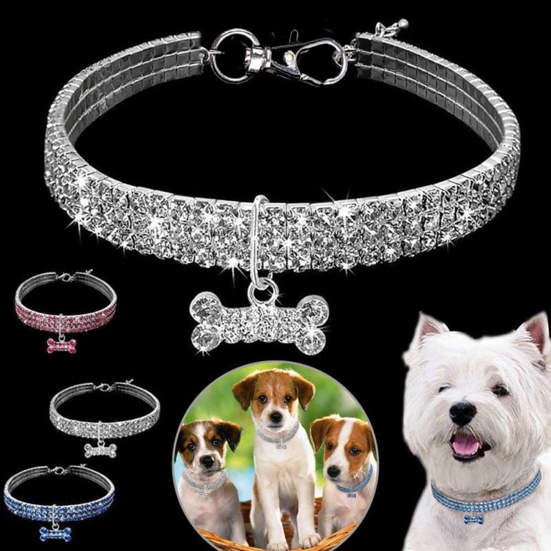 Bling Rhinestone Dog Collar Crystal For Small-Medium Dogs & Cats