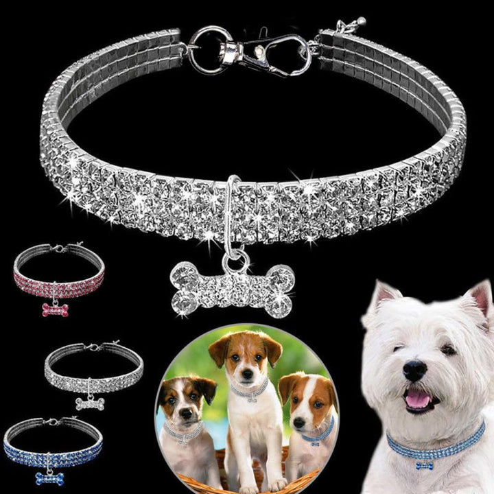 Bling Rhinestone Dog Collar Crystal For Small-Medium Dogs & Cats