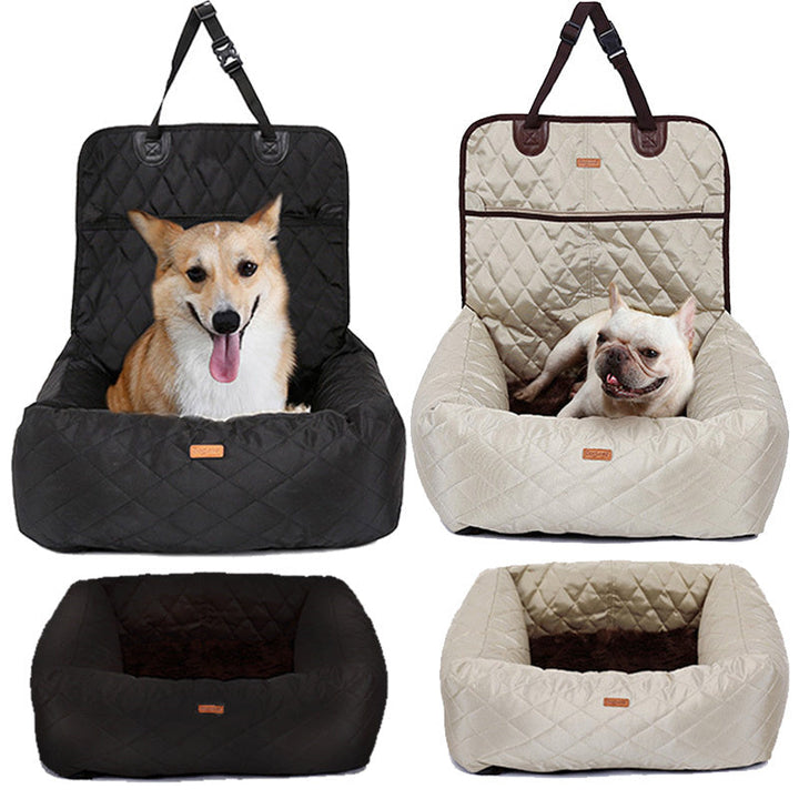 2-In-1 Pet Dog Carrier with Folding Car Seat Thickened Pad