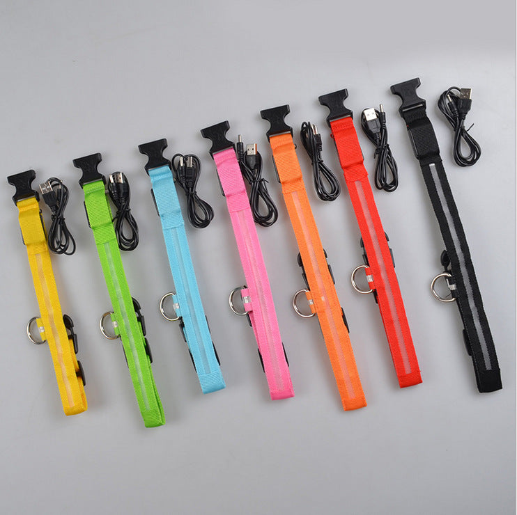 "Light Up the Night: Nylon LED Pet Collar for Purrfect Safety and Style!"