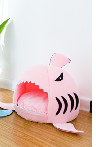 Creative Dual-Purpose Shark Bed for Small Dogs and Cats