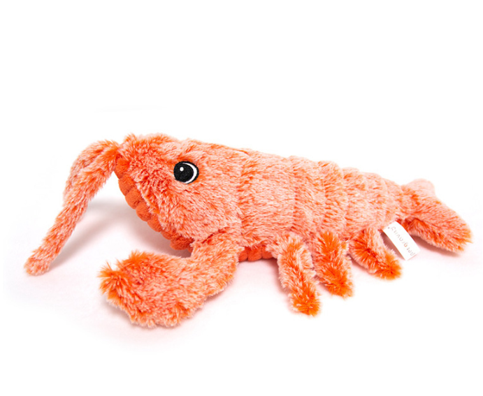 Electric Jumping Shrimp Toy with USB Charging – Simulation Lobster for Amusing Cat Play and Plush Pet Entertainment