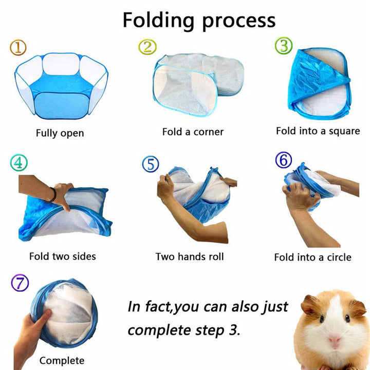 Portable Small Animal Folding Playpen for Outdoor- Indoor Exercise