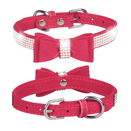 Rhinestone Bowknot Pet Collar Dog Collar