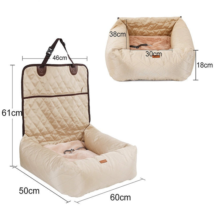 2-In-1 Pet Dog Carrier with Folding Car Seat Thickened Pad