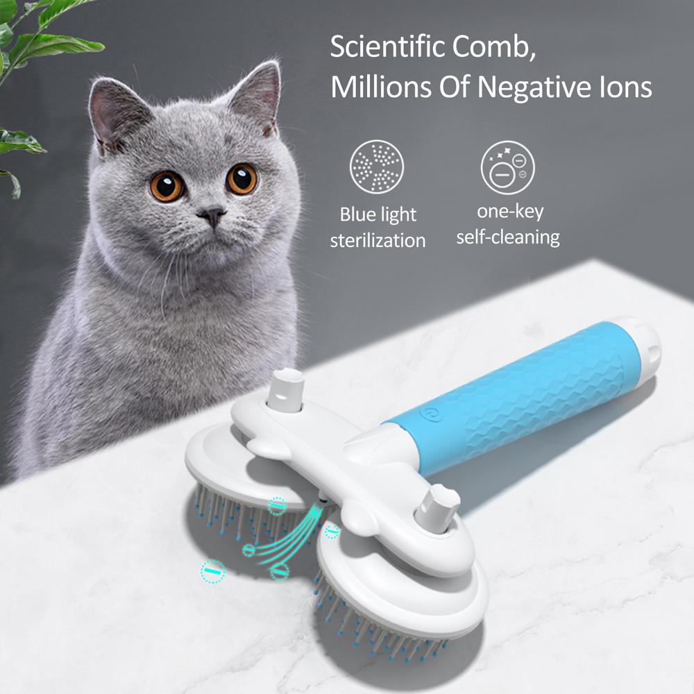 Pet Cat Brush and Dog Slicker Brush with Double-headed Negative Ion Technology
