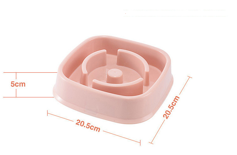 "Choke-Prevention Slow Food Bowl for Plastic Pet Dogs and Cats