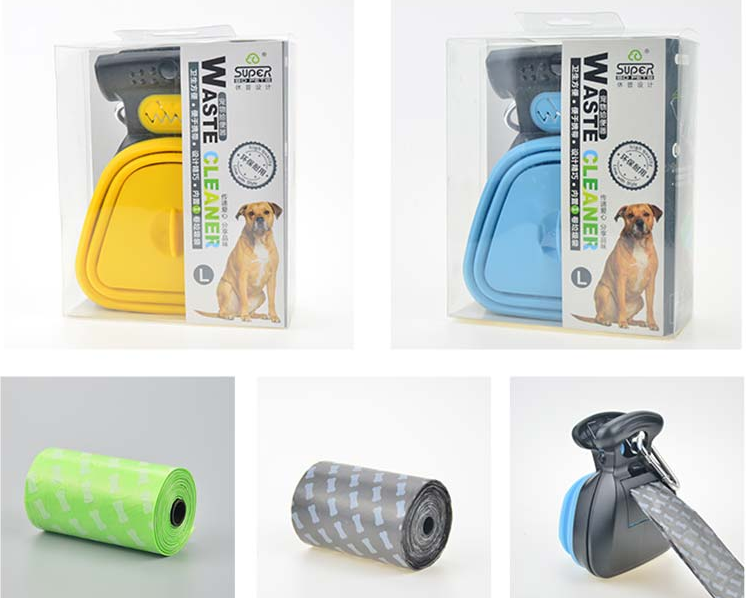 Pet Dog Travel Foldable Pooper Scooper with 1 Roll of Decomposable Bags