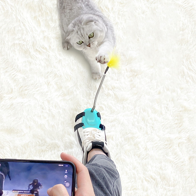 Cat Funny Stick Toy with Strong Feathers
