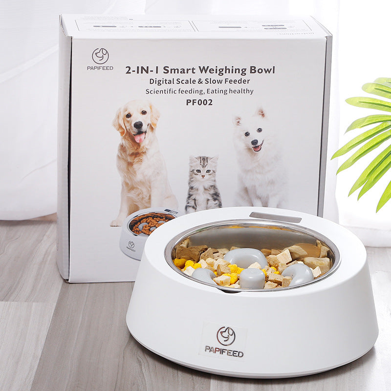 Smart Weighing Pet Dog Bowl Slow Feeder