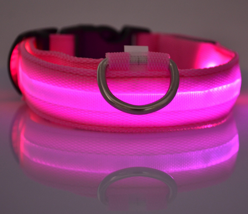 "Light Up the Night: Nylon LED Pet Collar for Purrfect Safety and Style!"