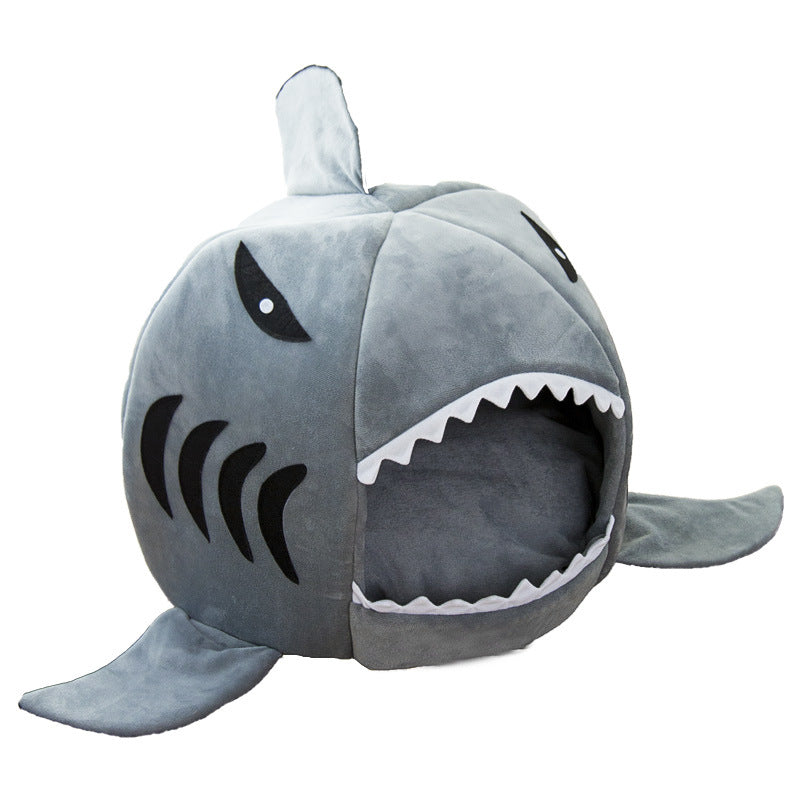 Creative Dual-Purpose Shark Bed for Small Dogs and Cats