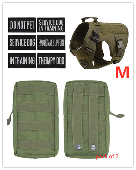 Military Tactical Dog Harness for German Shepherd with Adjustable Back Support