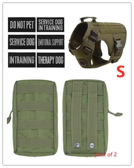 Military Tactical Dog Harness for German Shepherd with Adjustable Back Support