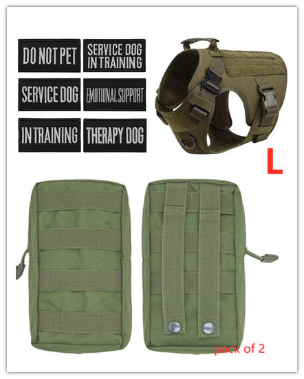 Military Tactical Dog Harness for German Shepherd with Adjustable Back Support