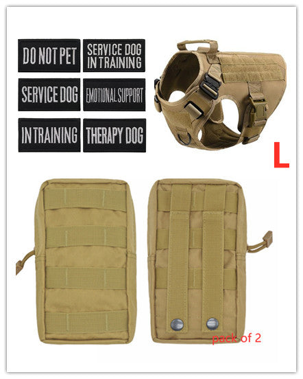 Military Tactical Dog Harness for German Shepherd with Adjustable Back Support