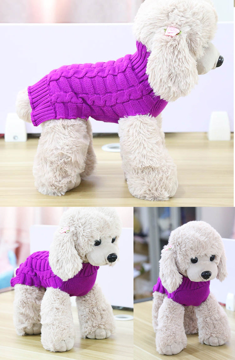 Cashmere Twisted Rope Pet Dog Sweater