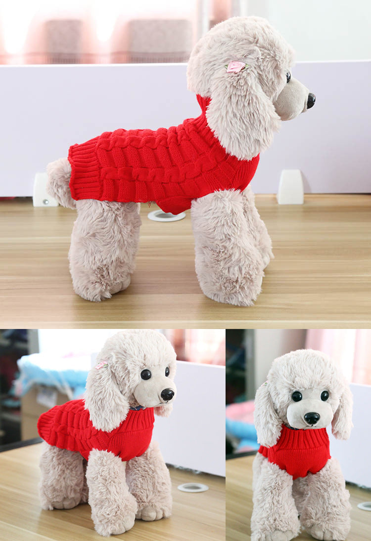 Cashmere Twisted Rope Pet Dog Sweater