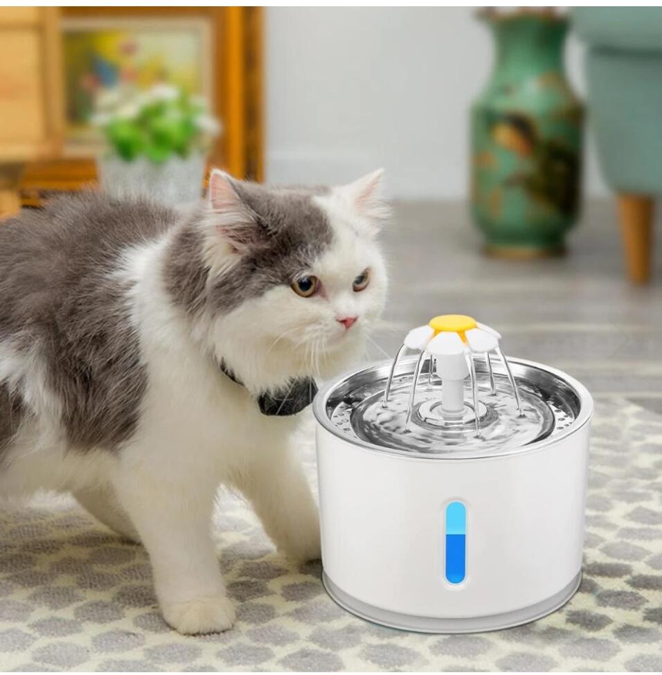 Automatic Pet Water Fountain with LED Lighting