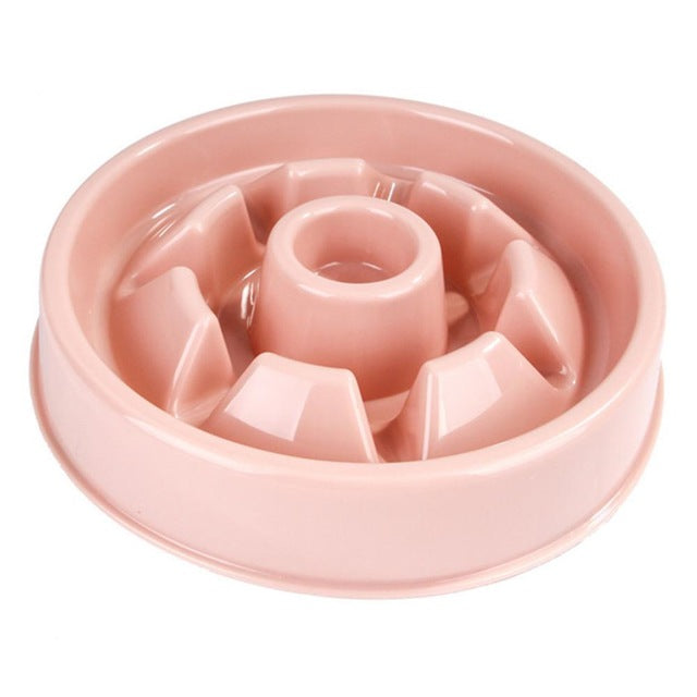 "Choke-Prevention Slow Food Bowl for Plastic Pet Dogs and Cats