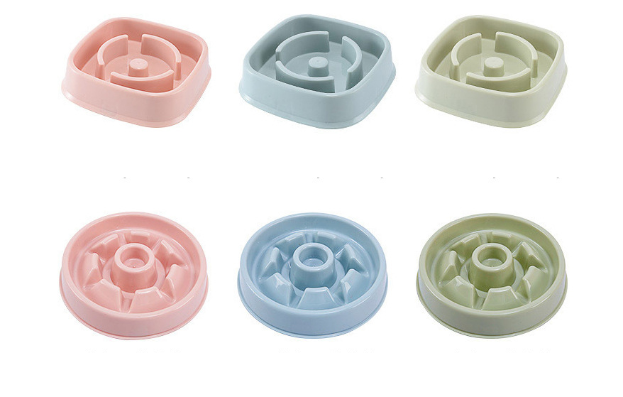 "Choke-Prevention Slow Food Bowl for Plastic Pet Dogs and Cats