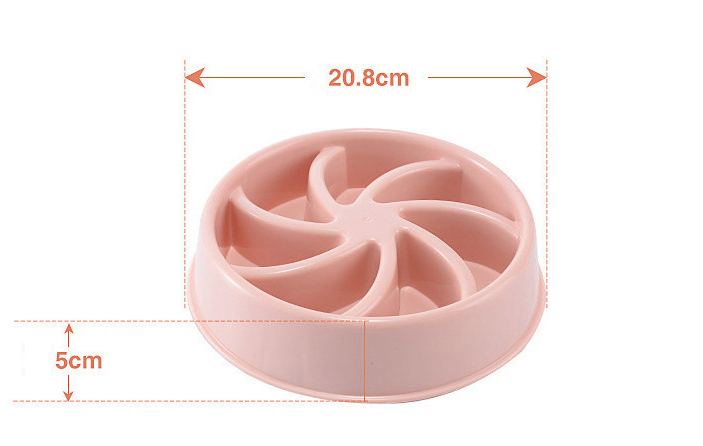 "Choke-Prevention Slow Food Bowl for Plastic Pet Dogs and Cats