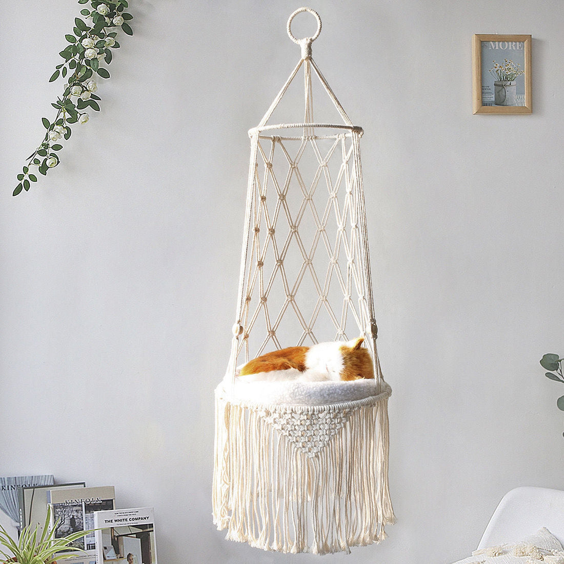 Macrame Hanging Pet Bed / Hammock / Cat Swing
