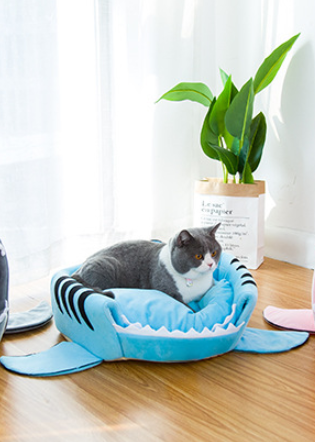 Creative Dual-Purpose Shark Bed for Small Dogs and Cats