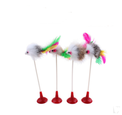Cat toy funny cat stick / Kitten toy wooden handmade mouse / Cat toy cat scratch board
