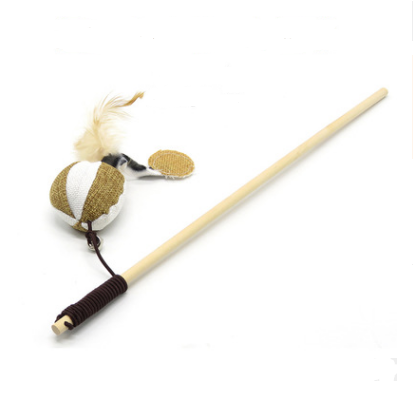Cat toy funny cat stick / Kitten toy wooden handmade mouse / Cat toy cat scratch board