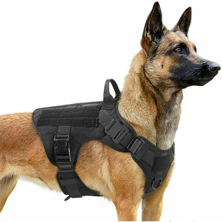 Military Tactical Dog Harness for German Shepherd with Adjustable Back Support