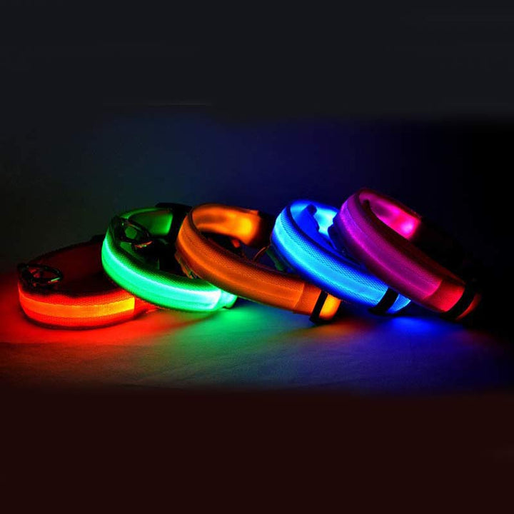 "Light Up the Night: Nylon LED Pet Collar for Purrfect Safety and Style!"