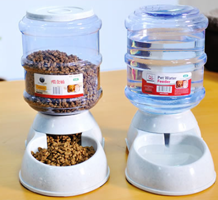Automatic Pet Feeder with Drinking Water Fountains