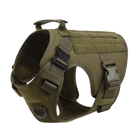 Military Tactical Dog Harness for German Shepherd with Adjustable Back Support