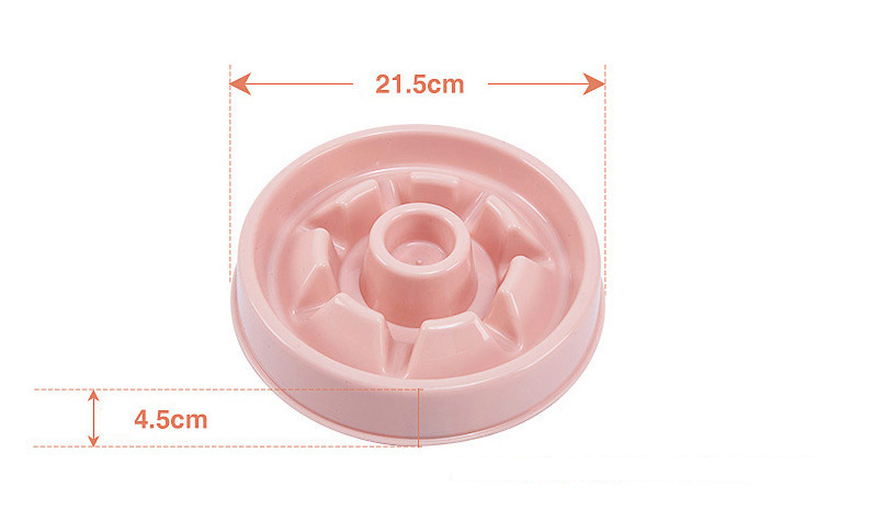 "Choke-Prevention Slow Food Bowl for Plastic Pet Dogs and Cats