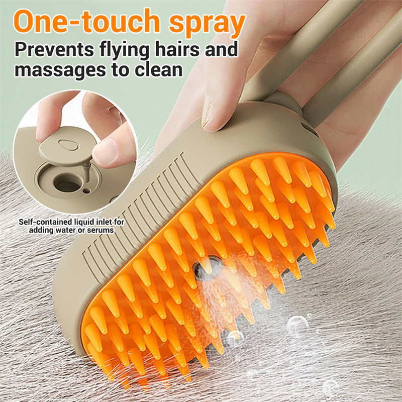 "Effortless Grooming with 3-in-1 Cat Steam Brush!