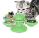 "Multi-Function Cat Rotating Windmill Toy: Itch-Scratching Device with Teeth-Shining Feature"