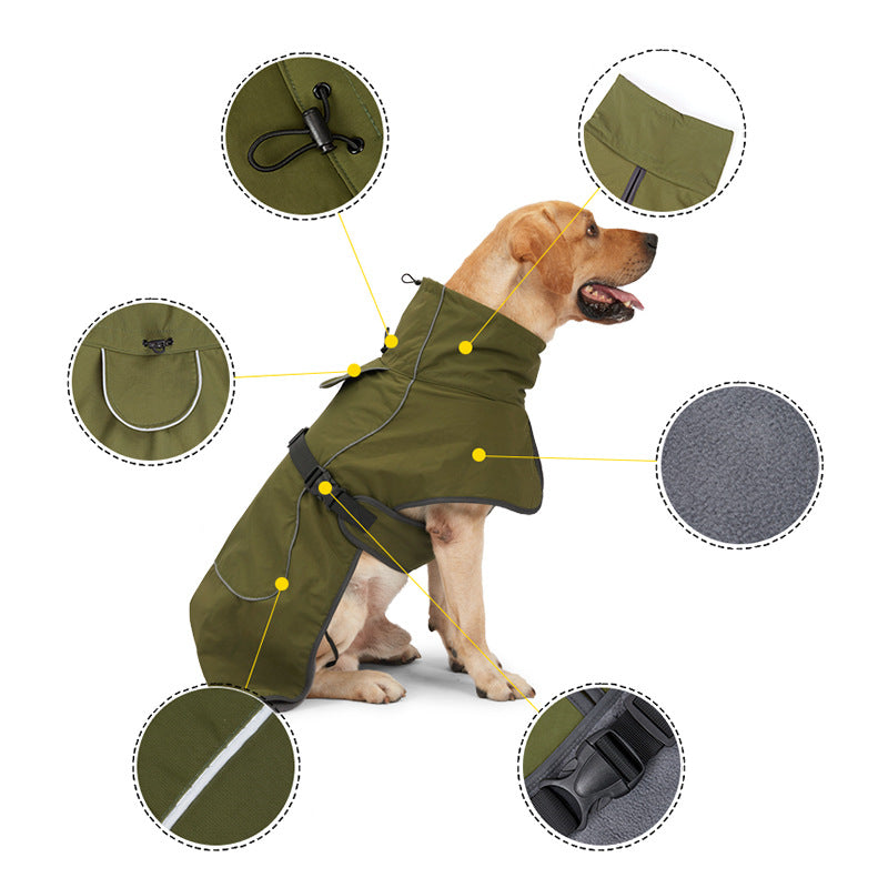 Medium And Large Dogs Handsome Winter  Snowproof Warm Clothing