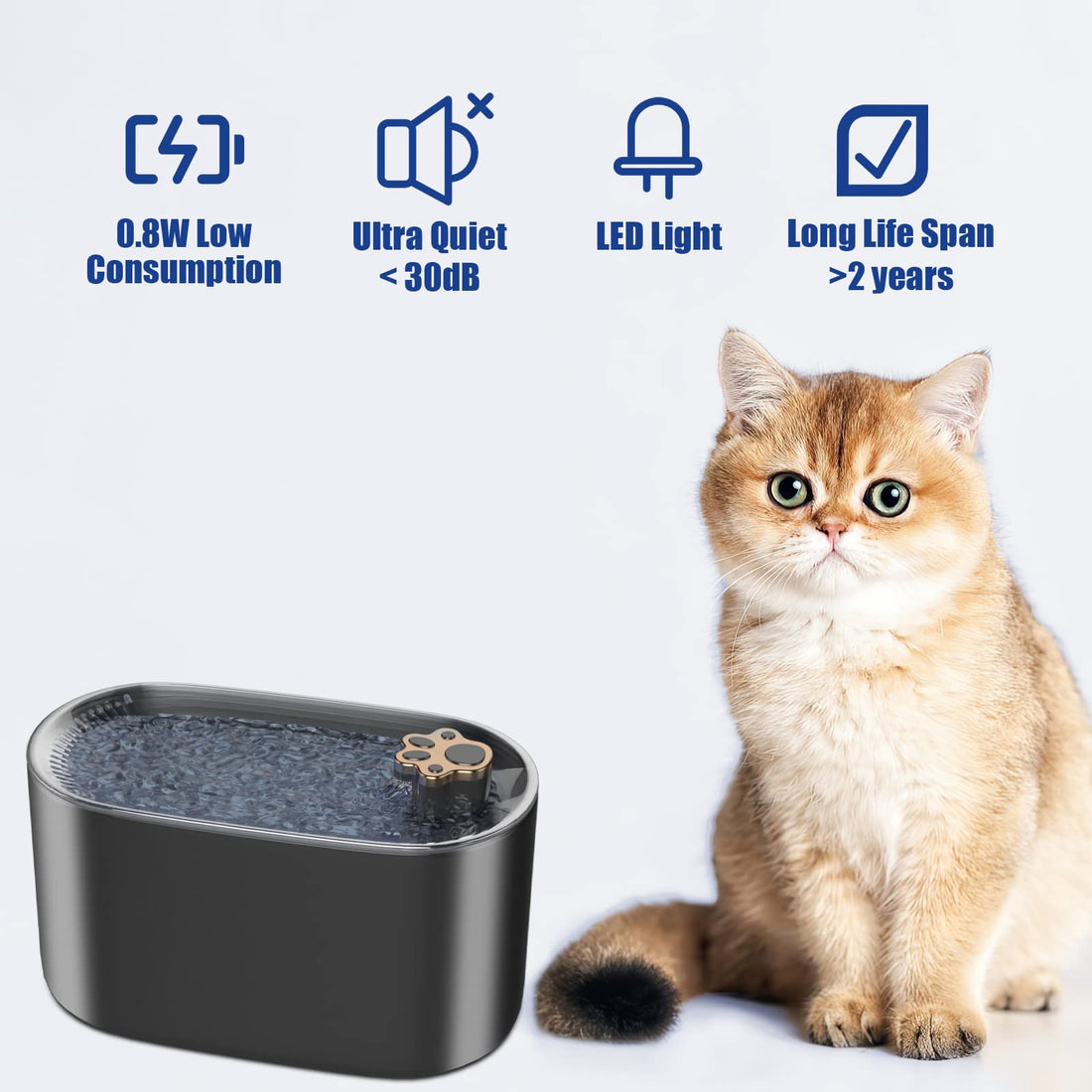 3L Cat Water Fountain Filter with Automatic Drinker