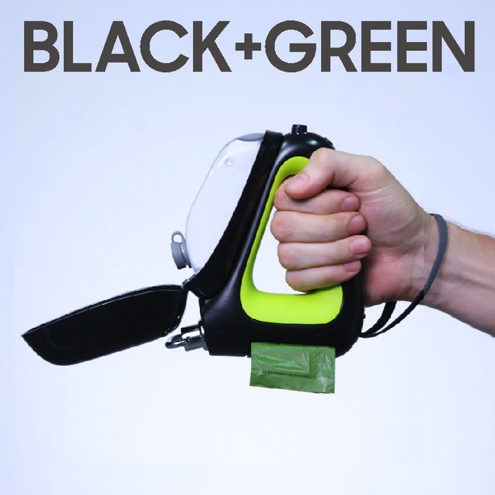 Upgraded 3-in-1 Retractable Dog Leash with Integrated Dispenser & Poop Bags