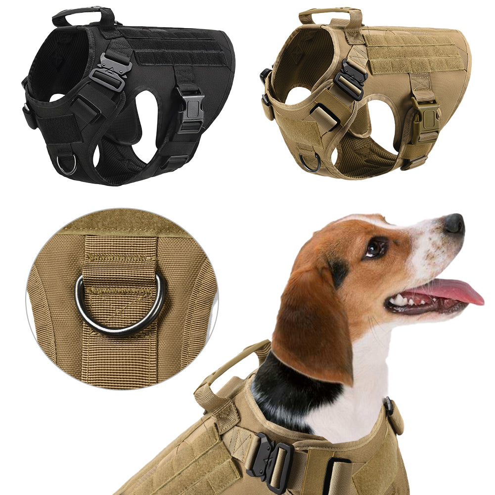 Military Tactical Dog Harness for German Shepherd with Adjustable Back Support