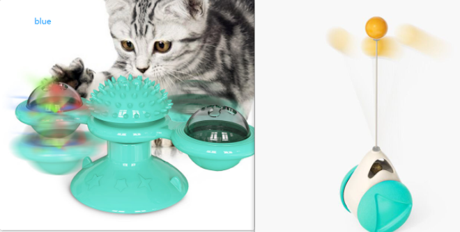 "Multi-Function Cat Rotating Windmill Toy: Itch-Scratching Device with Teeth-Shining Feature"