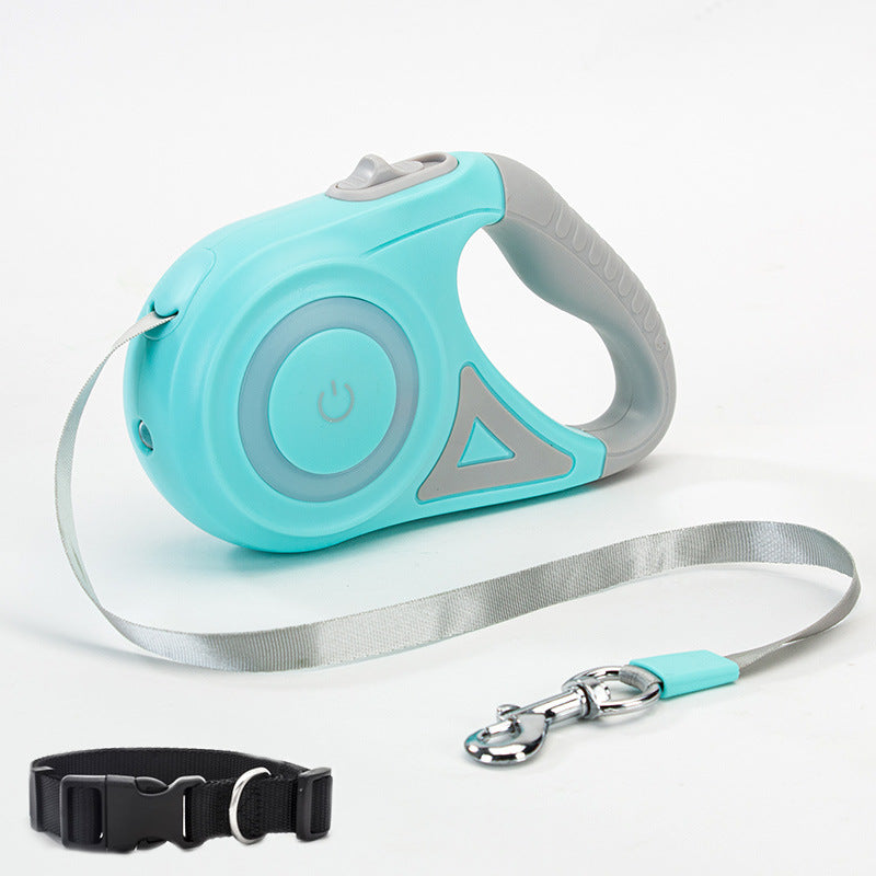 Retractable Dog Leash with Built-in Collar Spotlight