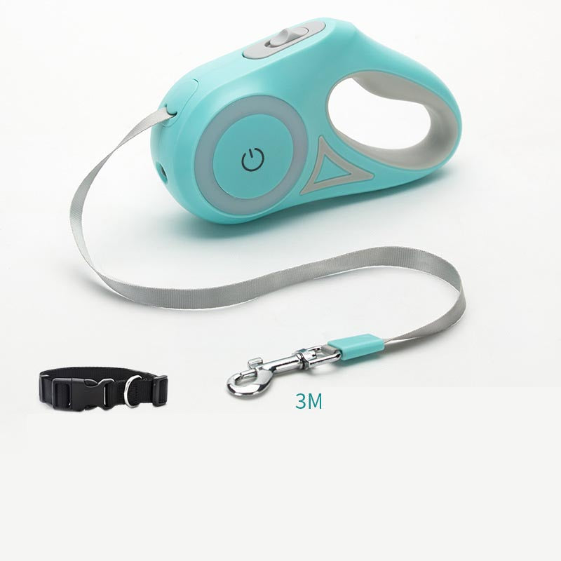 Retractable Dog Leash with Built-in Collar Spotlight