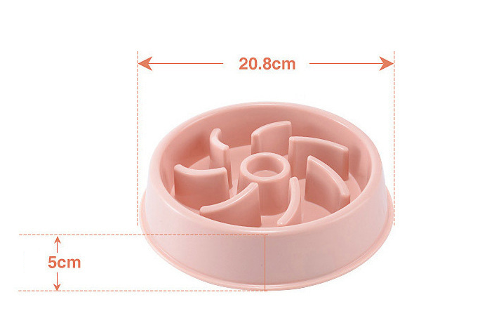 "Choke-Prevention Slow Food Bowl for Plastic Pet Dogs and Cats
