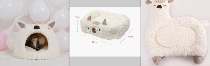 Alpaca Pet Bed Warm Plush Cat