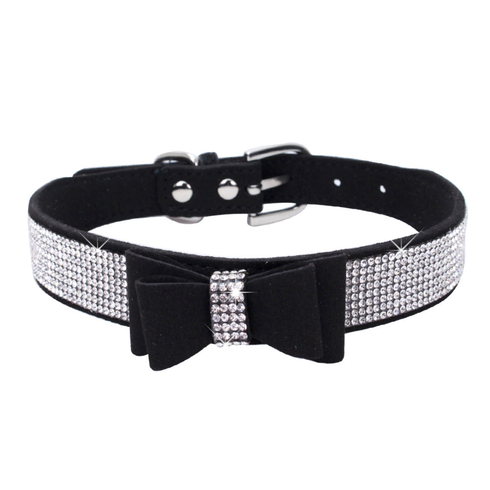 Rhinestone Bowknot Pet Collar Dog Collar