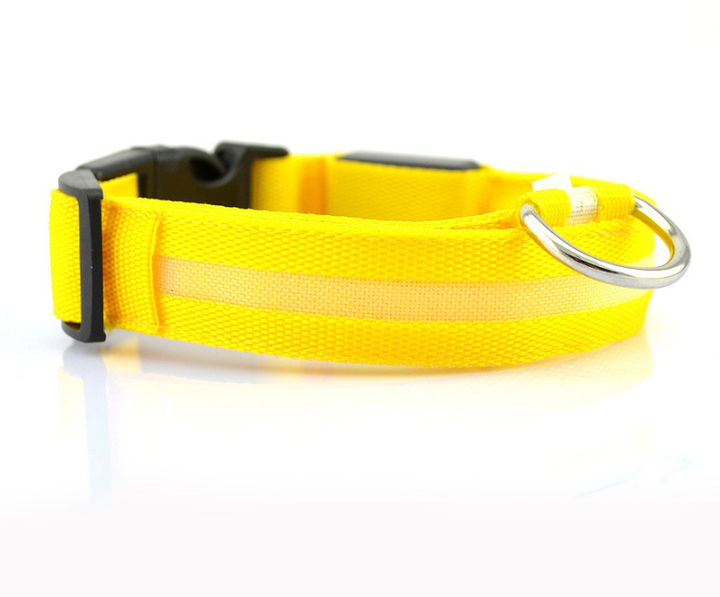 "Light Up the Night: Nylon LED Pet Collar for Purrfect Safety and Style!"
