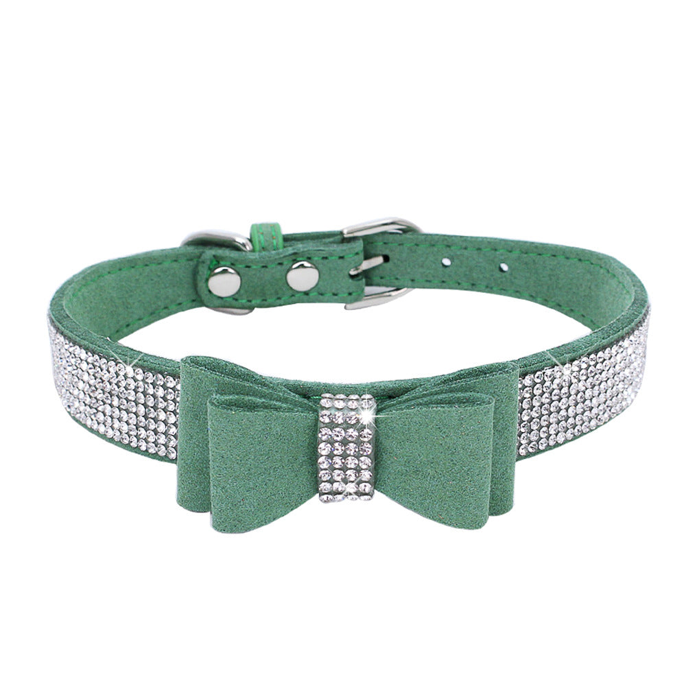 Rhinestone Bowknot Pet Collar Dog Collar