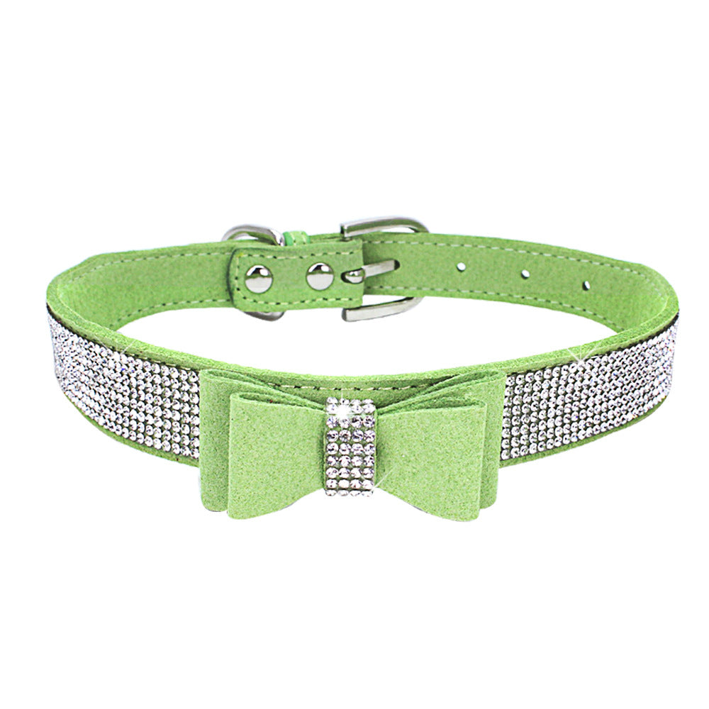 Rhinestone Bowknot Pet Collar Dog Collar